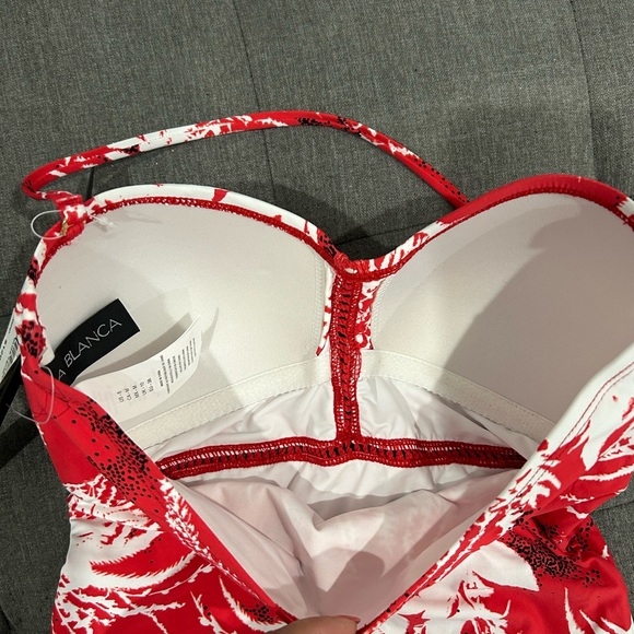 🇺🇸SALE🎈 LA BLANCA • Red and White One Piece Bathing Suit • size 6 - Picture 9 of 11